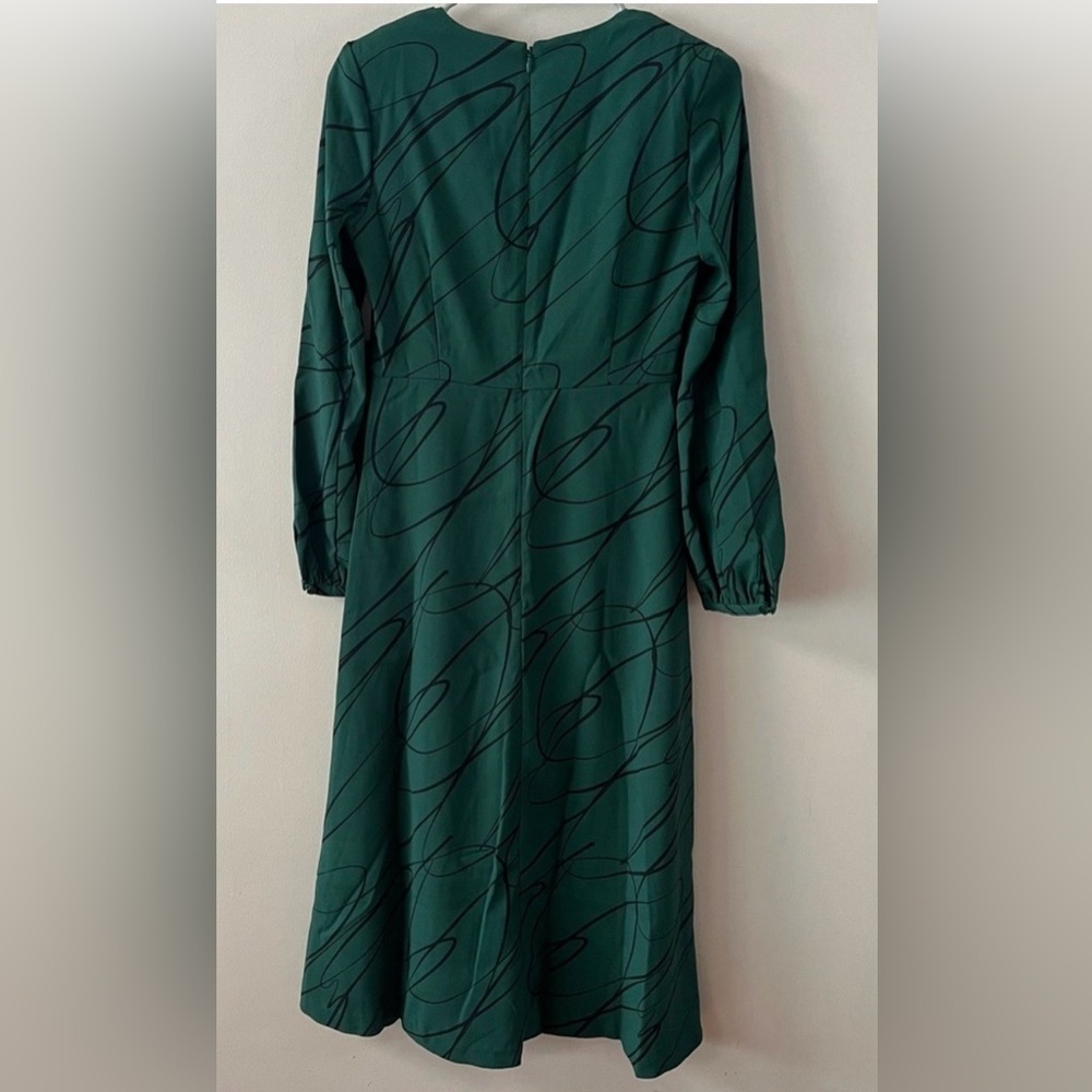 Tuckernuck Pine Twombly Macie Midi Dress S Green Draped NWT - Picture 4 of 10